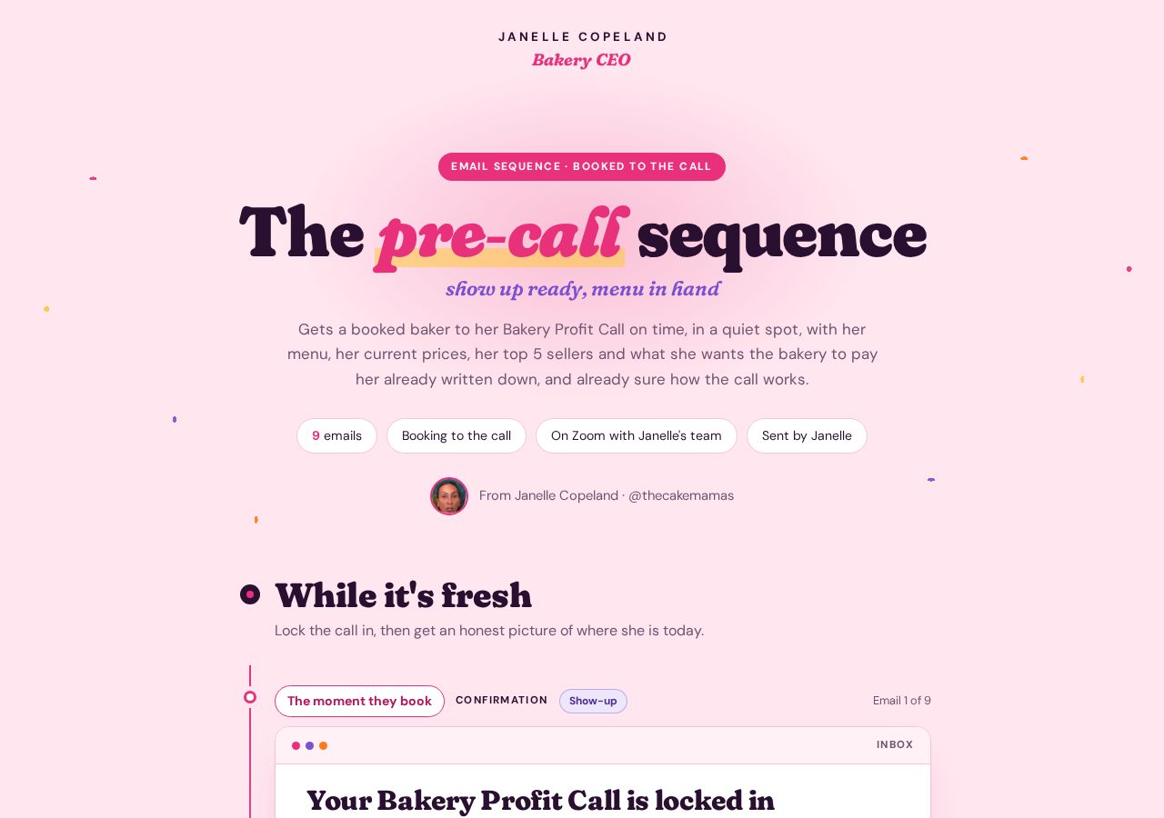 Pre-call emails preview